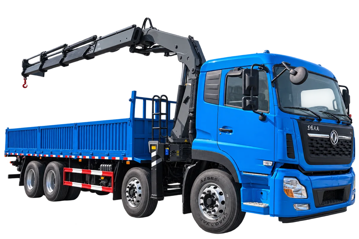 Camion-grue à bras articulé